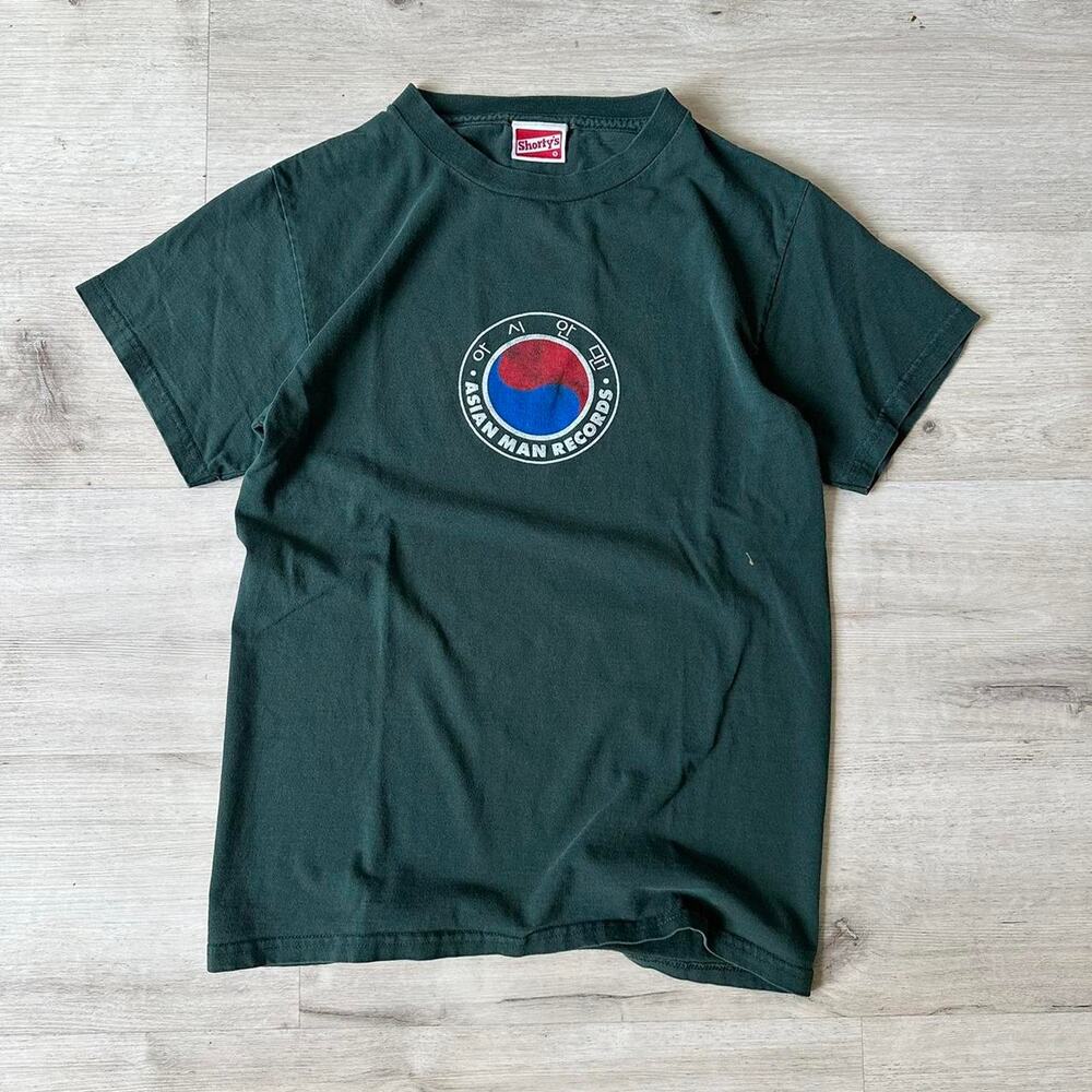 Vintage 90s Shortys Skateboards Asian Man Records Old Skate Tee